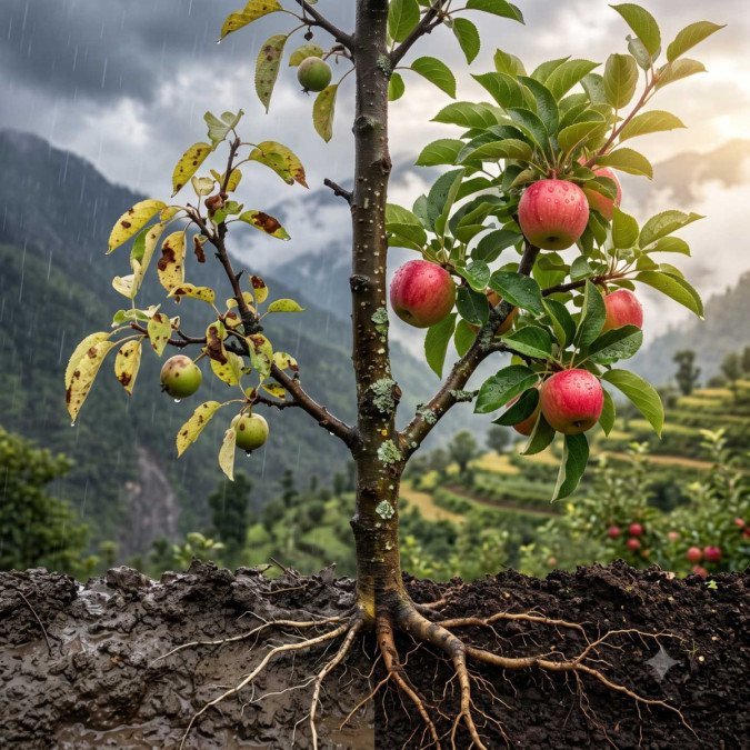 Unlocking the Root Cause of Early Leaf  Fall in Himalayan Apple Orchards: A Physiological & Hormonal Perspective